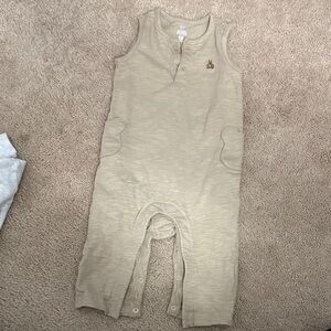 GAP Sleeveless Romper in Light Olive